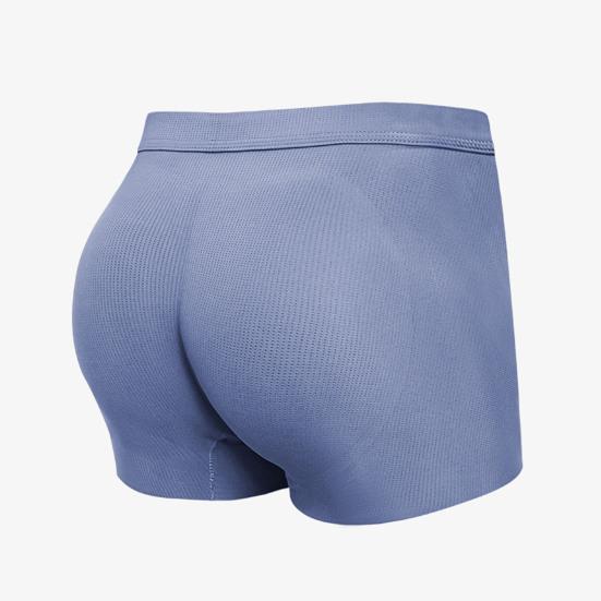 Ropa interior tipo bóxer con diseño 3D de efecto sin dejar huellas, de tiro medio, de color liso, diseño ergonómico convexo en forma de U