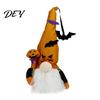 Holiday Party Supplies Halloween Light Up Gnome Decoration, Spooky Orange Black Swedish Tomte Elf Figurine, Room Decor Cute Plush Glowing Dwarf
