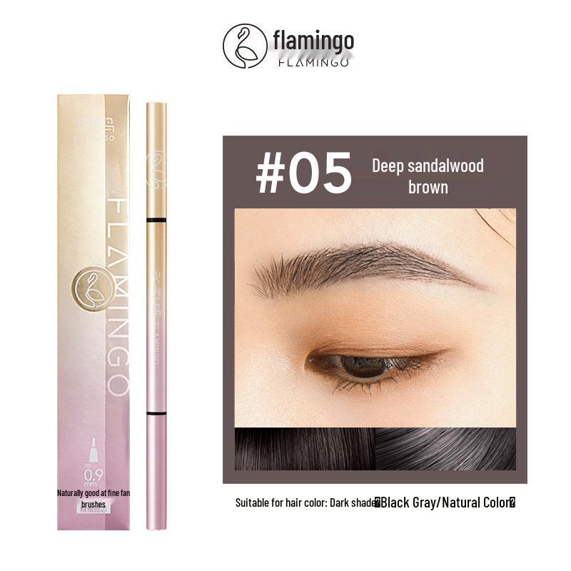 Flamingo Ultra-Fine Double-Ended Thin Eyebrow Pencil - Sweat-Proof & Smudge-Proof for Beginners