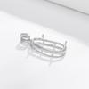 Klassischer Damen Halskettenanhänger: S925 Sterling Silber Ovaler Fassung, Leichter Luxus Mode, Handgefertigt Ungefasstes Design