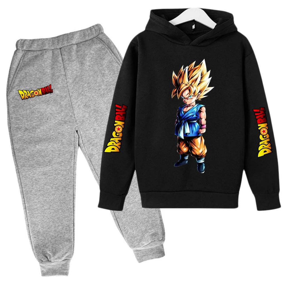 Goku Street Costume Fashion Girl Boy Clothing Anime Dragon Ball Z Winter Kid Sets 2025 Kawaii Hot Sizes