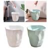 Round Waste Bin Dustbin Bucket Wrinkle Trash Can Garbage Bin Wastebasket for Dormitory Washroom Bedroom Toilet Household