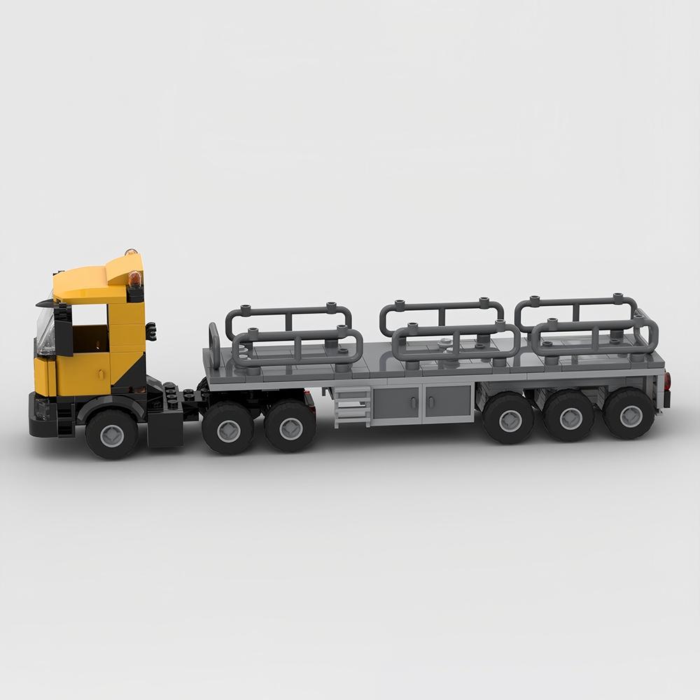Neues MOC City Mobilkran Stützfahrzeug Anhänger Modell Bausteine DIY Modulare Technologie Montage Kinderspielzeug Junge Geschenk