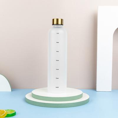 1L Water Bottle With Time Marker 32 Oz Fitness Sports Outdoor Travel Portable Leakproof Drinkware Bpa Free Frosted Drink Bottles