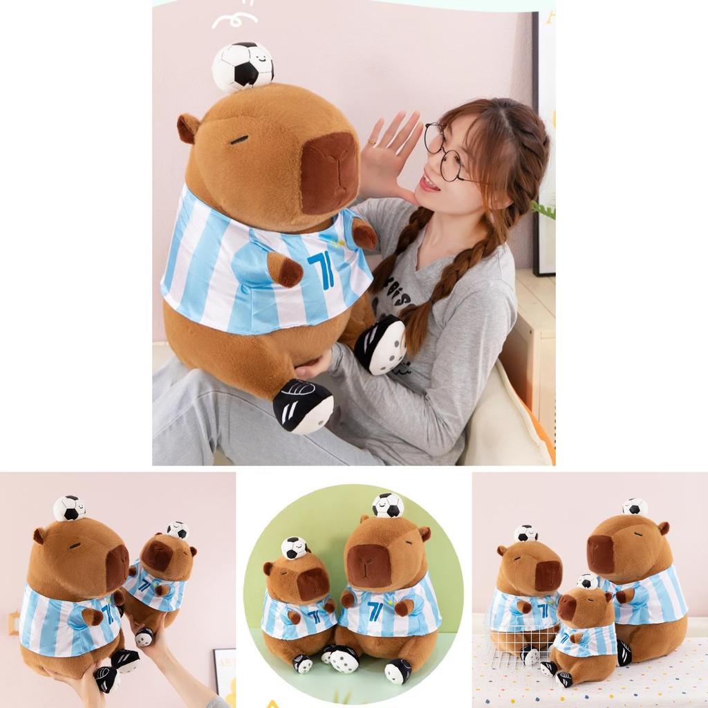 Capybara Plüschtier mit Fußball-Design für Kindergeschenk und Sportveranstaltungen