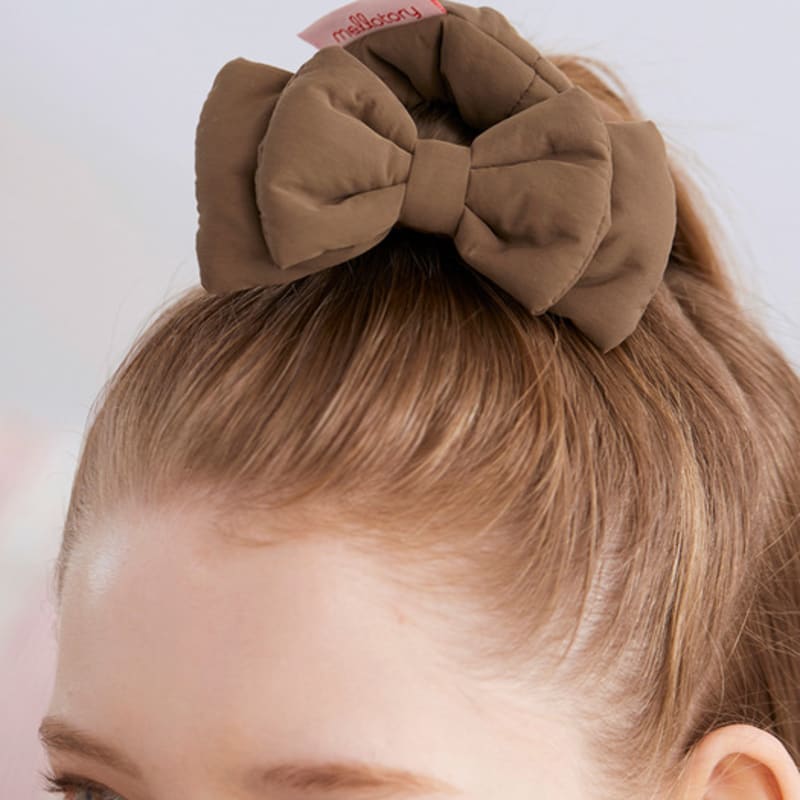 mellotory cushion ribbon hair scrunchie (brown)