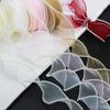 (5 Yards/Rolle)4cm Perlenkanten Organzaband Wellen Seidenspitze Kinder Haarschmuck Lolita Handgefertigt Dekorativ Geschenkbox Hochzeit