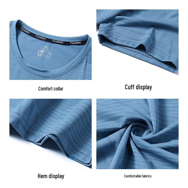 ROMON Men's Ice Silk Quick-Dry Short-Sleeve T-Shirt