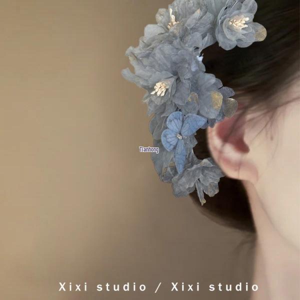 2025 Vintage Ink Wash Floral Hairpin: Elegant Cheongsam Accessory for Vacations & Photos