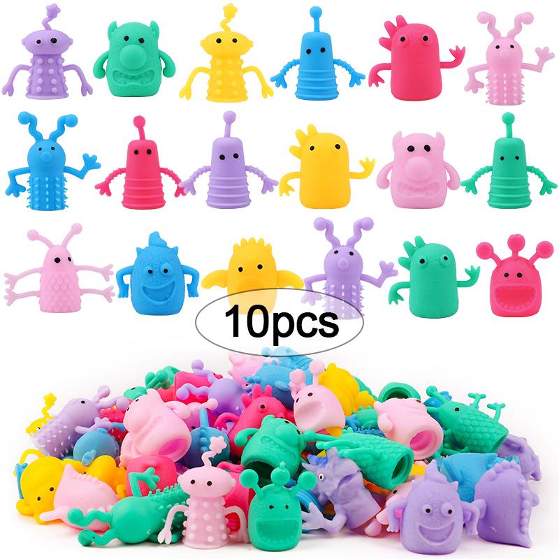 

10-30Pcs Cute Monster Puppets Finger Toy Soft Rubber Stretchy Fidget Toy Kids Birthday Party Favors Pinata Filler Christmas Gift