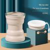 Portable Silicone Folding Travel Cup with Lid - Mini Telescopic Gargle Cup for Outdoor Use