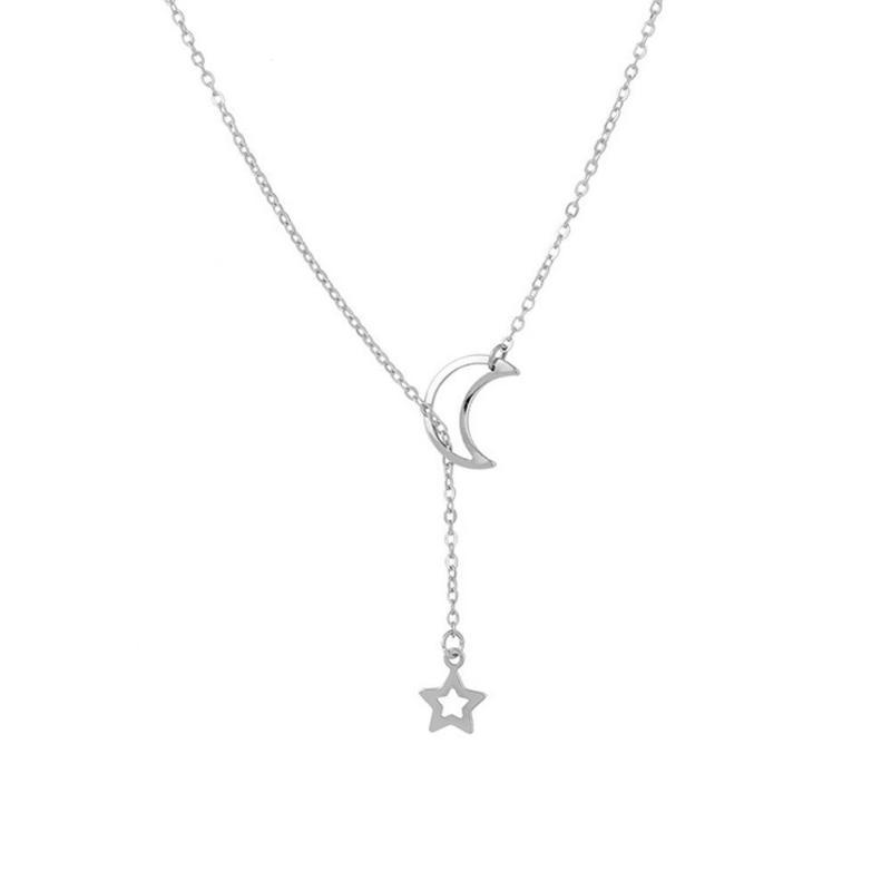 Stackable Moon Star Pendant Choker Necklace Trendy Ins Popular Jewelry for Women Daily Outfit Party Accessory