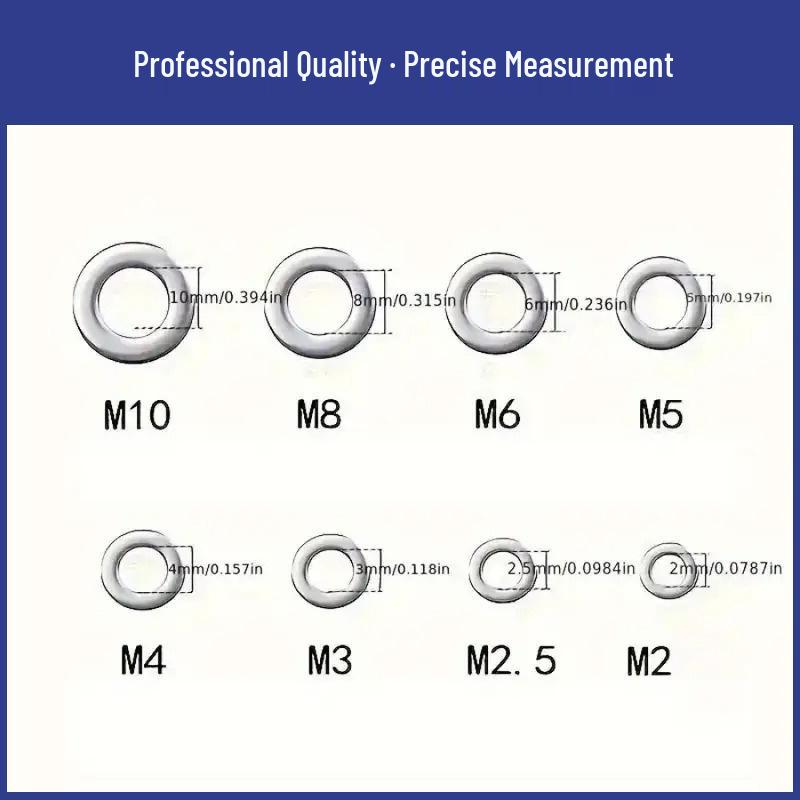 

360-Piece M2-M10 Flat Washer Gasket Assortment Set