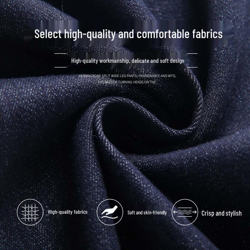 Handu Yishe Women's High-Waist Embroidered Fade-Resistant Straight Jeans