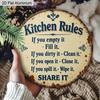 2D Flat Aluminum Rustic Farmhouse Kitchen Decor Round Metal Sign, Cute Family Manners Sign for Mom, Wife, Housewarming Gift, Pre-Drilled Holes for