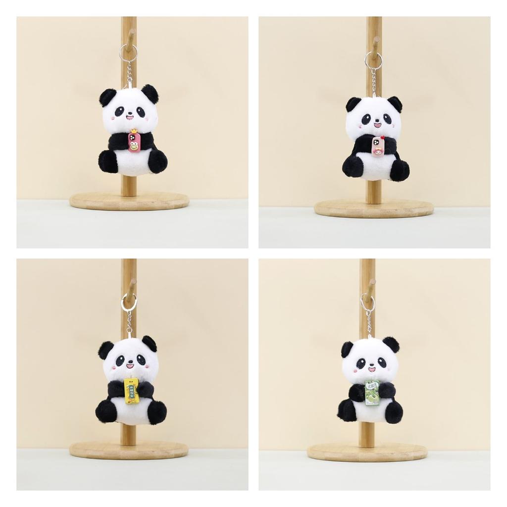 Delightful Miniature Panda Plush Doll Keychain Soft Toy For Accessories Bag
