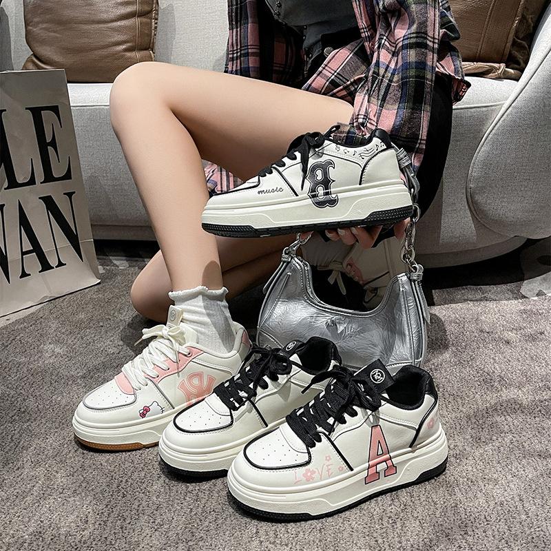 Popular thick-soled little white shoes women's summer 2025 new popular small man height increase versatile casual muffin dad shoes