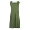 Women's Fashionable Round Neck Sleeveless Solid Color Casual Pullover Mid Length Dress