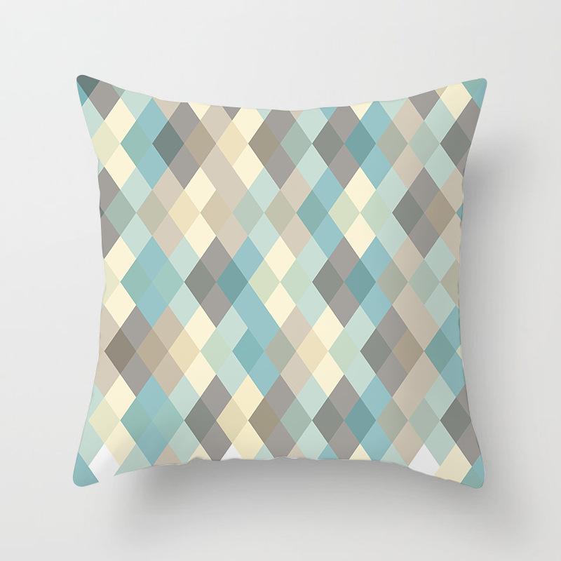 Neuer Karomuster Geometrischer Kissenbezug Haus Sofa Kissenbezug