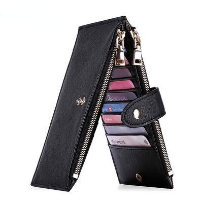 Damskie etui na karty Wielofunkcyjna ochrona RFID Dwukierunkowe składane Wysokiej jakości portfel ze skóry PU z krzyżem