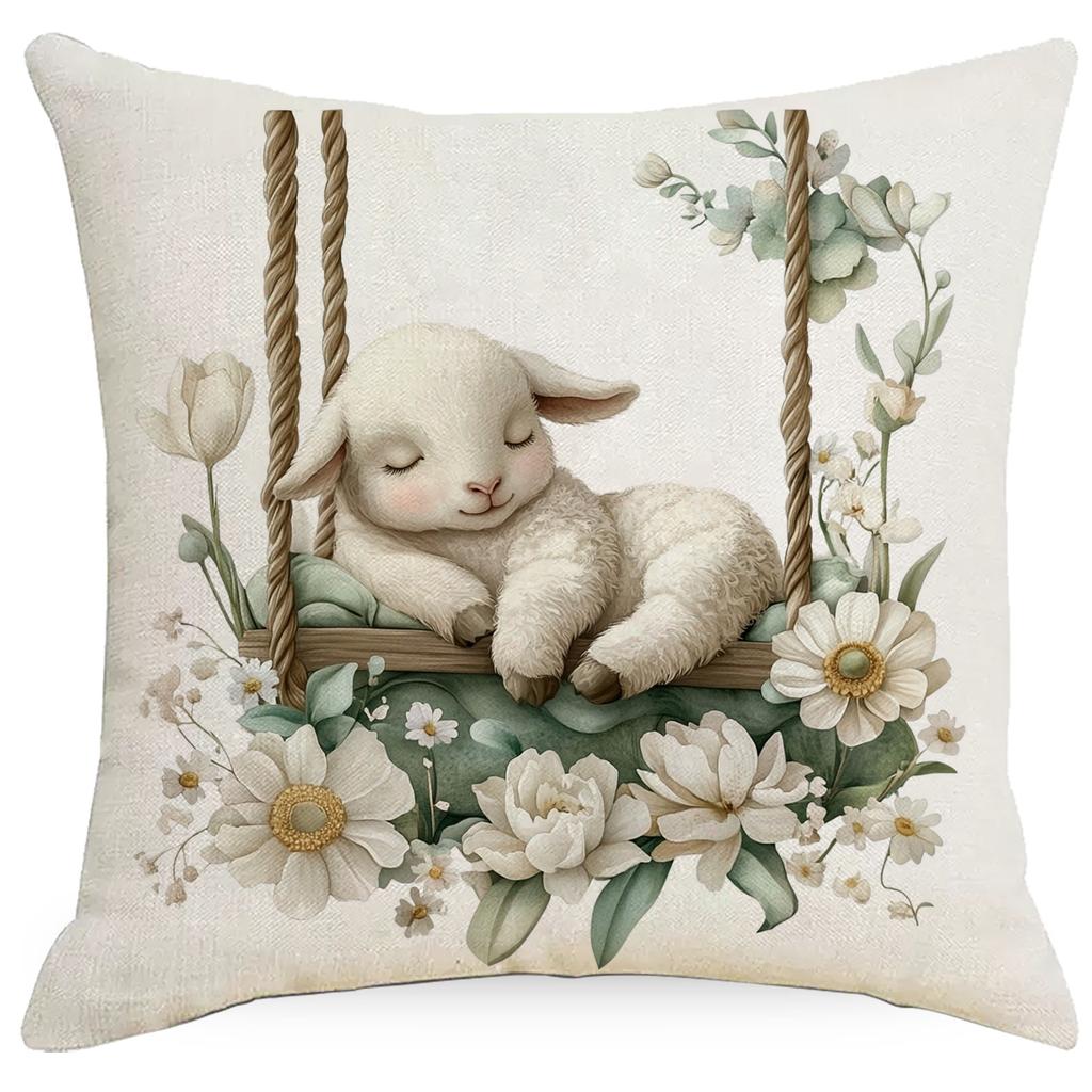 Retro Farmhouse Pillowcase Floral Animal Home Sofa Cushion Pillowcase