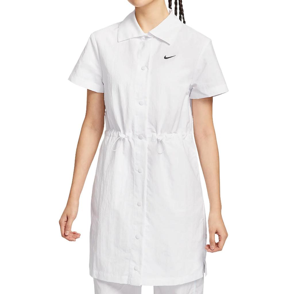 Nike Vêtements de sport Tout Tissés Mode Simple Beau Tendance Robe à Manches Courtes Femmes Robes Blanc HJ1145-100