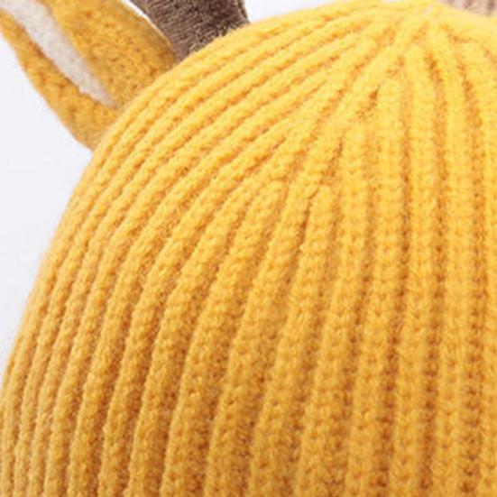 Reindeer Antler Baby Hat Soft Warm Knitted Winter Hat Perfect Fit Elastic Design Festive Christmas Toddler Cap