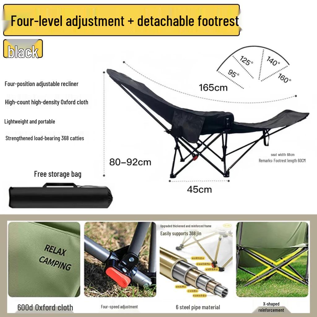 Adjustable Folding Camping Chair: Sit or Recline - Portable for Fishing, Picnics, and Office Breaks
