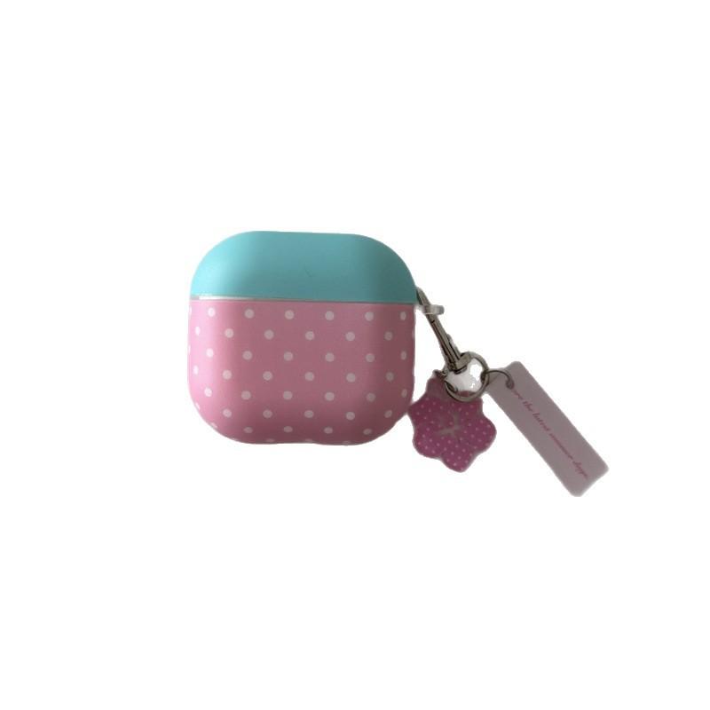 Japan and South Korea contrasting color polka dot flower pendant for AirPods 1 /pro1 earphone protective case cover second and third generation new