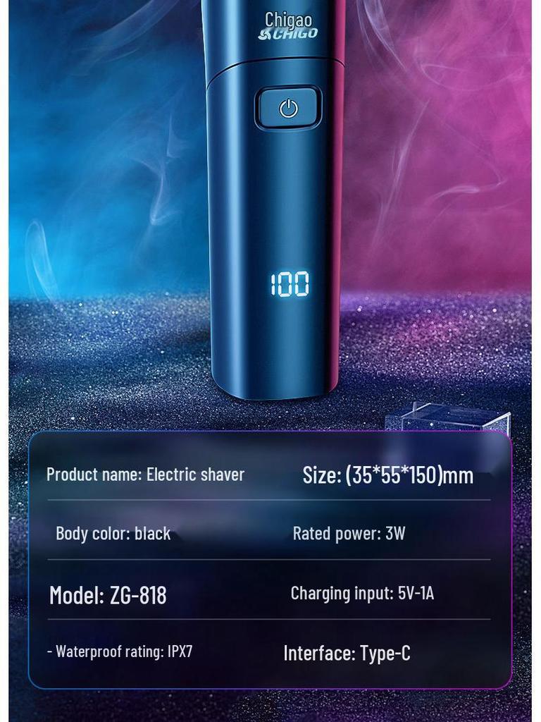 Rasoio Elettrico Ricaricabile da Uomo ad Alta Potenza: Rasoio da barba magnetico portatile e lavabile