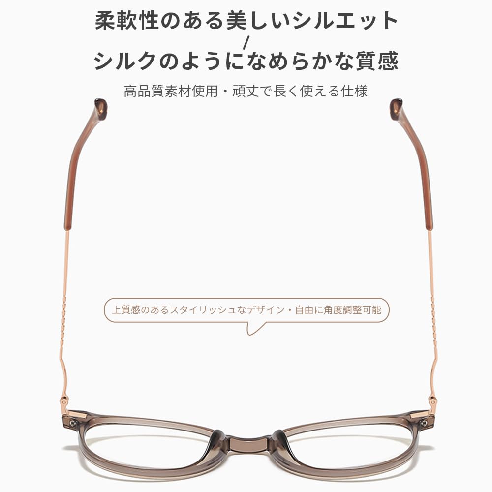 Stylish Reading Glasses with Blue Light TR Elegant Simple UV Round B1690 [FEISEDY] Women's Blocking, Lightweight, Material, Design, Protection, Shape,