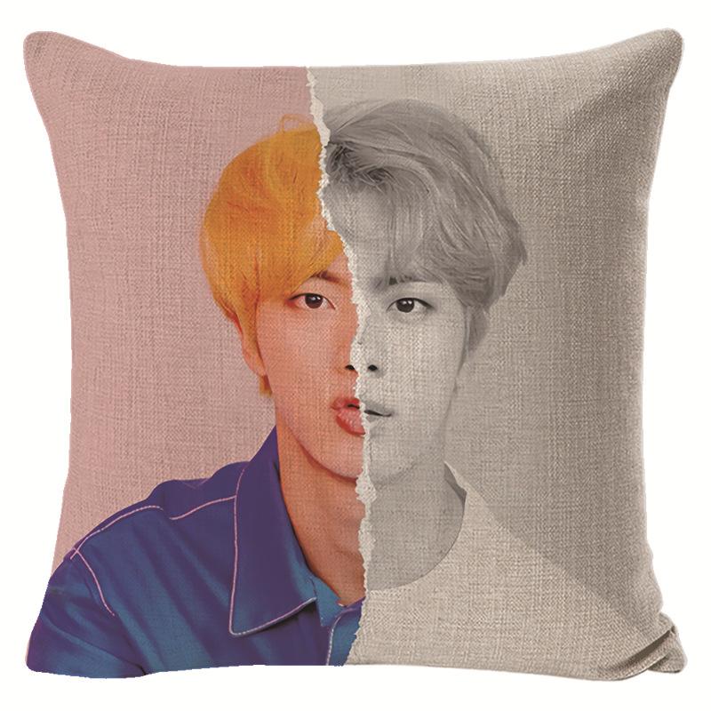 BTS Presente para Fã Capa de Almofada Decorativa para Sofá