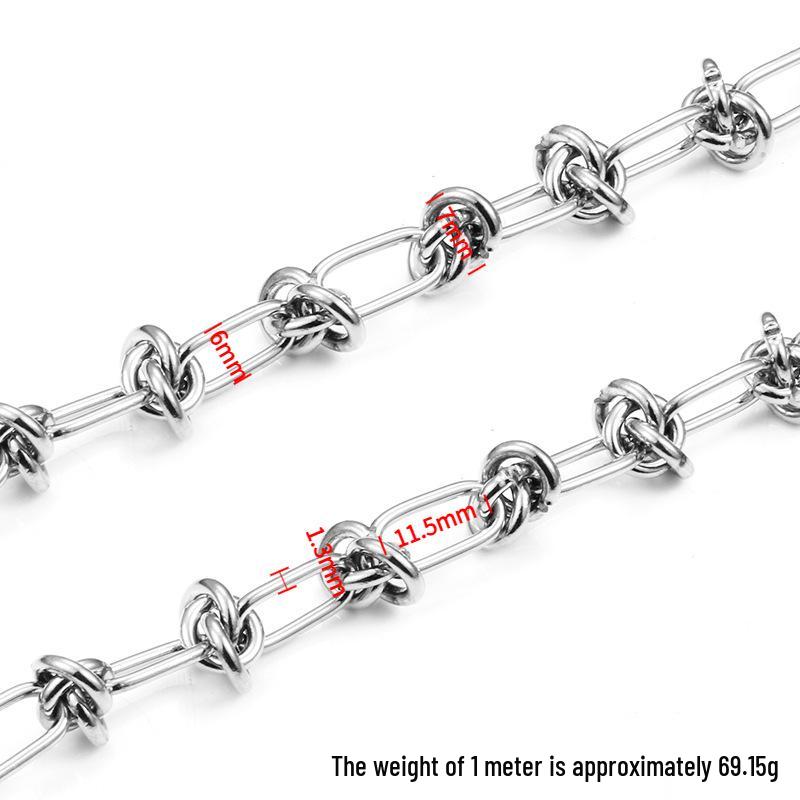 European and American Style Stainless Steel Knotted Chain: Oval Chain Hand-Woven Necklace & Bracelet Set