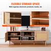 Rattan TV Stand for 65" TV Boho TV Stand with Build-in Socket Oak