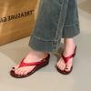 Fashion 2025 Summer New  Slipper Fashion Med Weadge Heel Dress Sandal Ladies Casual Outdoor Beach Vaction Slides Shoes
