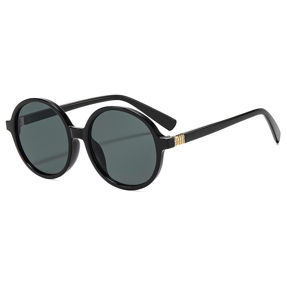 Korean Retro Round Frame Sunglasses for Women - High-End Street Style Glasses