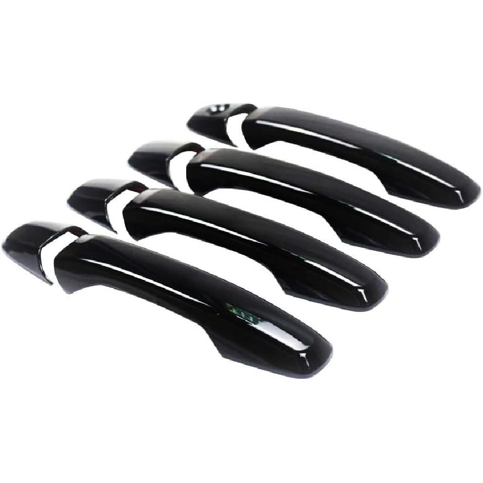 NINTE Door Handle Cover for 2011-2019 Ford Explorer & 2011-2014 Ford Edge|4 Dr Gloss Black Covers NO Passenger Keyhole (NOT The Replacement)