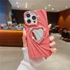 Mote Kvinner Jenter Telefondeksel For iPhone 16 16 Pro Max  11 12 13 14 15 Plus Hjerte Sminkespeil Glitter Ramme Deksel