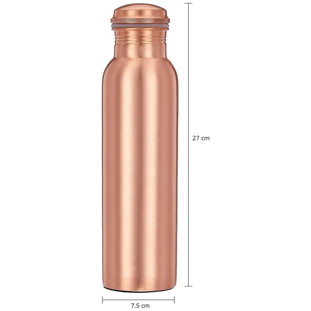 Kupferwasserflasche | 100% Reines Kupfer | Auslaufsicher & Rostfrei | für Zuhause, Schule & Büro | Mattes Finish | 950 ml | 2er-Set