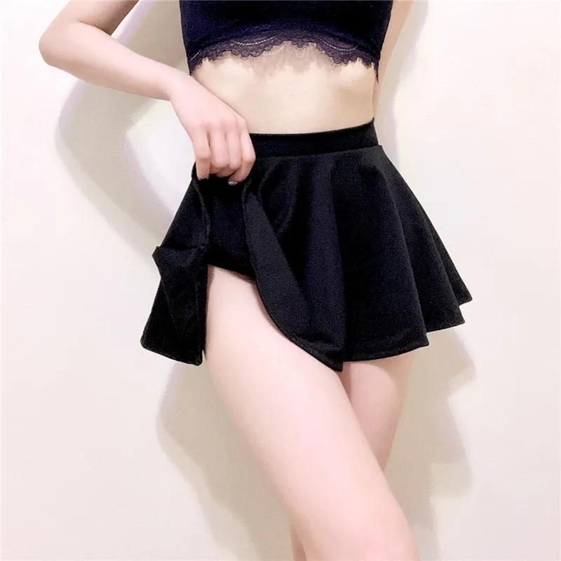 New Spring Summer Fashion High Waist A Line Pleated Mini Bodycon Skirt Sexy Black Thin Short Skirts For Women Nightclub Wear