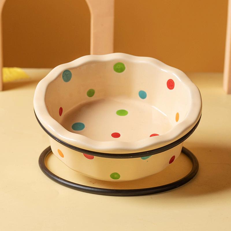 

1 шт. керамическая миска для кошки, рама для защиты шеи, против черного подбородка, миска для корма кошки, маленький пес тедди, наклонная миска для корма кошки, кошачий supp