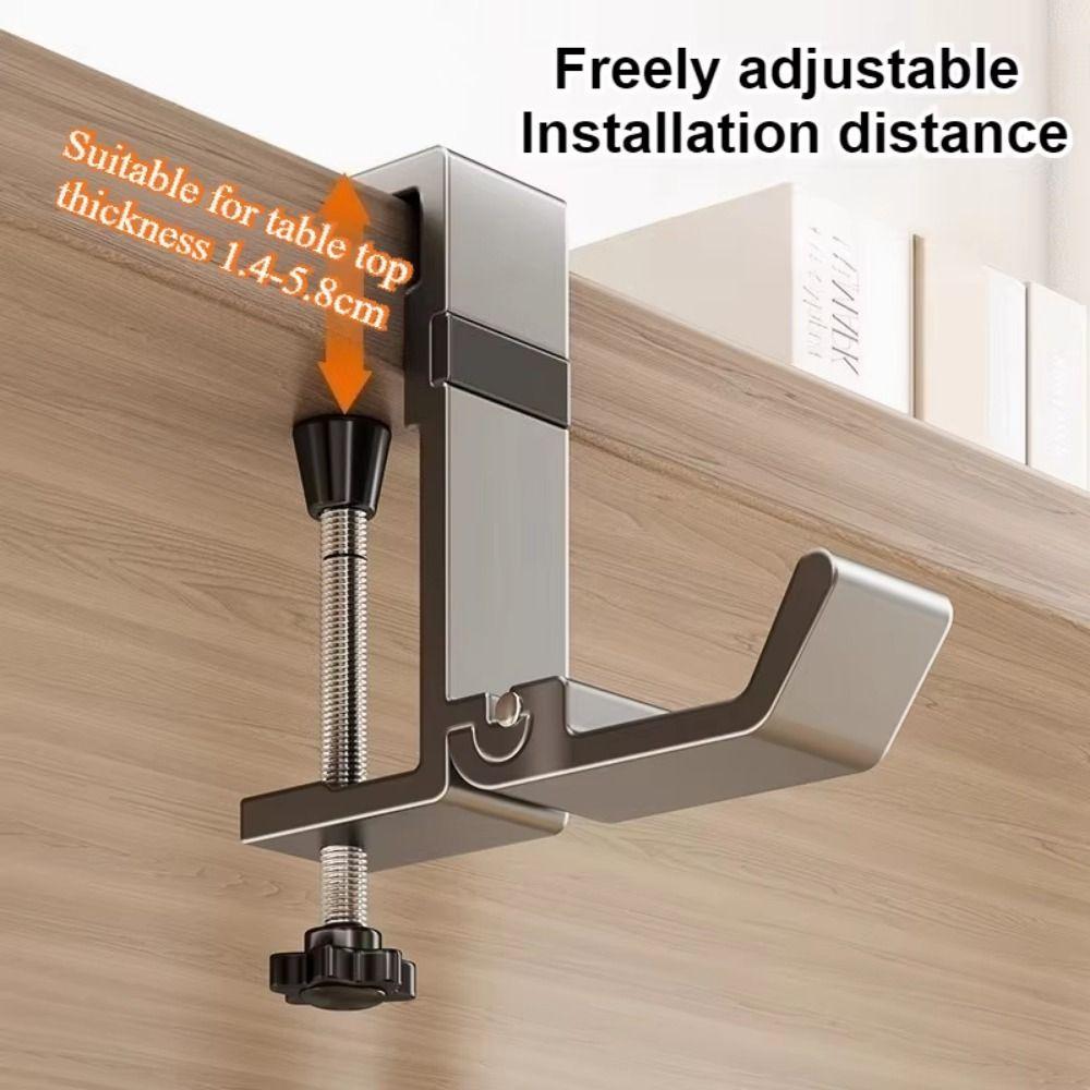Adjustable Desk Edge Bag Hook Punch-free Foldable Table Side Backpack Rack Portable Multi-functional Desk Headset Hanger Home