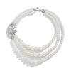 Collier Planète à Paillettes Multi-Couches Imitation Perle, Bijou Rétro en Forme d'Étoile Entièrement Pavé de Diamants pour Femme