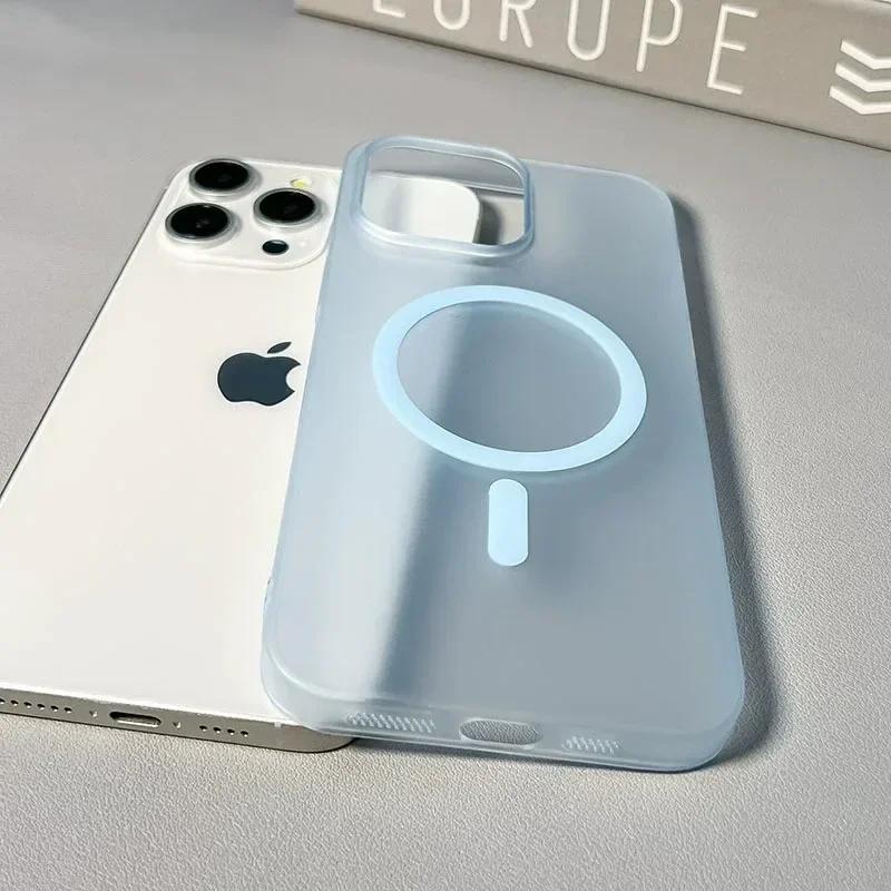 Original Ultra Thin Matte Magnetic Wireless Charge Clear Case For iPhone 16 15 14 Plus 13 12 11 Pro Max Magsafe Hard PC Cover
