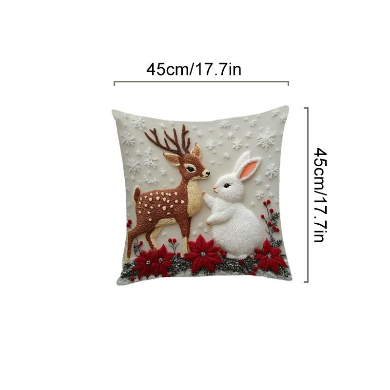 1pc Pillow Case 45*45cm Xmas Navidad Gifts New Year Gifts Flat Printing 2D Throw Pillow Covers 2026 Cushion Cover Christmas
