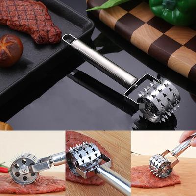 Martillo Ablandador de Carne para Bistec de Acero Inoxidable Punzonado de Aguja para Aflojar la Carne Rompedor de Tendones Diario Aguja Insertadora de Carne Rodillo