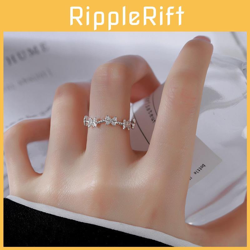 Stylish And Elegant Korean Inspired Adjustable Open Finger Ring With Shimmering Butterfly Design For Women