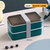 Wooden Grain Lunch Box Large Capacity Double Layer Sealed Leak Proof Microwave Oven Bento Box Food Storage Portable Tableware