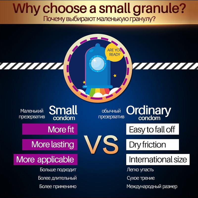 MIO 30pcs Small Size Tighter Thicker Condom Delay Ejaculation Big Particle Stimulation Condoms