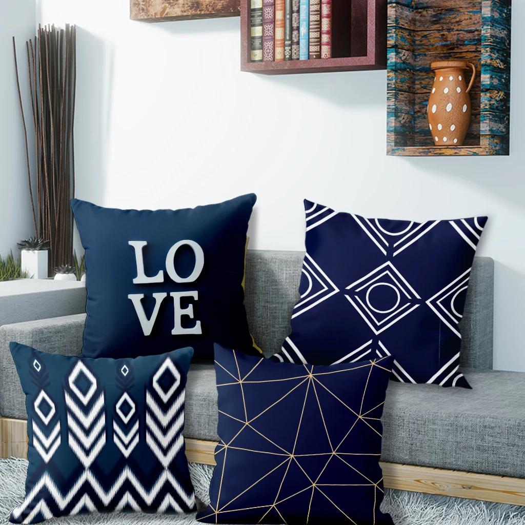 pc Lovethemed Blue Pillowcase for HomeSuitable for sofa car bedroom decorative cushion cover pillow cover